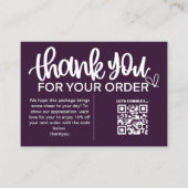 Kunde dankt dem Paket QR Code Coupon einfügen Visitenkarte (Vorderseite)