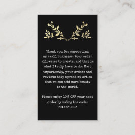 Kunde dankt für die Einbindung kleiner Unternehmen Visitenkarte