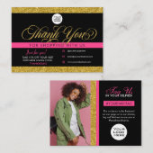 Kunde dankt Ihnen für die Paketeinlage und die Rab Visitenkarte (Vorne/Hinten)