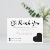 Kunde mit einfachem White Heart Logo Vielen Dank Dankeskarte (Stehend Vorderseite)