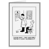 Kunde und Optimiker Cartoon. (Vorne)