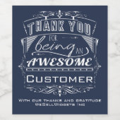 Kunde Vielen Dank für Ihre Anerkennung Weinetikett (Einzelnes Label)