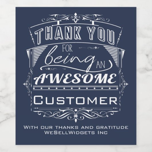 Kunde Vielen Dank für Ihre Anerkennung Weinetikett (Einzelnes Label)