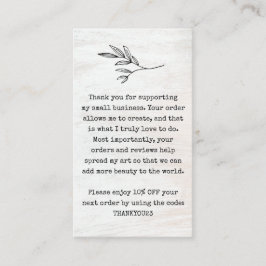 Kunde Vielen Dank Rabatt Coupon Business Card Visitenkarte