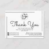 Kunde von White Black Border Script Vielen Dank Visitenkarte (Vorderseite)