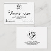 Kunde von White Black Border Script Vielen Dank Visitenkarte (Vorne/Hinten)