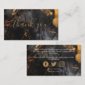Kunden aus schwarzem und goldfarbenem Marmor danke Begleitkarte (Vorne/Hinten)