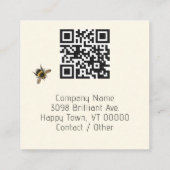 Kunden-Dank-Bienen QR-Code Quadratische Visitenkarte (Rückseite)