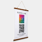 Kunden Firmenlogo Text QR-Code Wandteppich Mit Holzrahmen (Gewinkelt)