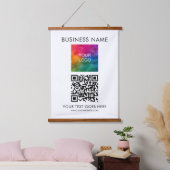Kunden Firmenlogo Text QR-Code Wandteppich Mit Holzrahmen (Schlafzimmer)