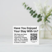 Kunden gefragt, einen QR-Code überprüfen Verlassen Visitenkarte (Stehend Vorderseite)