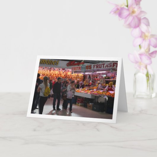 Kunden im Mercado Central, Valencia, Spanien Karte (Orchidee)