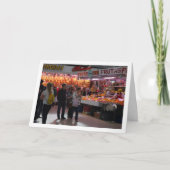 Kunden im Mercado Central, Valencia, Spanien Karte (Vorderseite)