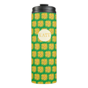 KUNDEN, IT Sweet Yellow Daisises Pattern Green Thermosbecher