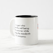 "Kunden-Sorgfalt-" Tasse (Vorderseite Links)