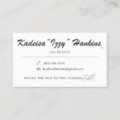 Kundenauftrag | Nicht bearbeitbare Zazzle-Vorlage Visitenkarte (Rückseite)