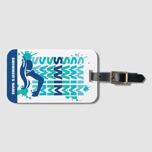 KUNDENBAR Swim Athlete's Bag Tag Gepäckanhänger (Vorderseite (Horizontal))