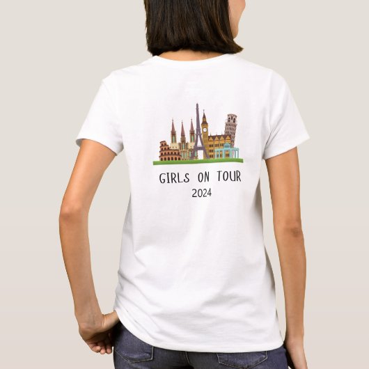KUNDENBARE FERIENMÄDCHEN IM SOMMER - EUROPA AUF TO T-Shirt (Rückseite)