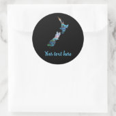 KUNDENBARE NEUSEELAND-KARTE PAUA ROUND STICKER (Tasche)