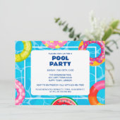 KUNDENBARE SCHWIMMBECKEN-PARTY EINLADUNG (Stehend Vorderseite)