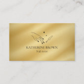 Kundenbelohnung Minimalistisches Logo Gold Nail Ar Treuekarte (Vorderseite)