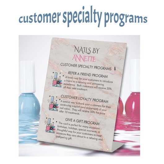 * Kundenbelohnungsprogramme Nagelstudio Maniküre Sockelschild