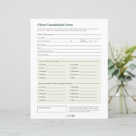 Kundenberatungsblatt (Stehend Vorderseite)