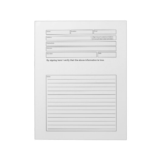 Kundenberatungsformular Notizblock (Rotiert)