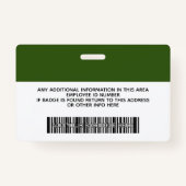 Kundenbetreuer - Foto, Bar, Logo, Name Ausweis (Rückseite)