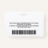 Kundenbetreuer - Foto, Bar, Logo, Name Ausweis (Rückseite)