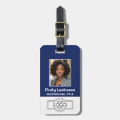 Kundenbetreuer - Foto, Bar, Logo, Name Gepäckanhänger (Vorderseite vertikal)