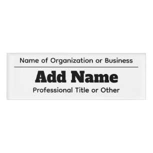 Kundenbetreuer - Name der Organisation oder des Un Namenschild