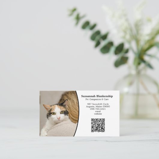 Kundenbetreuung - QR-Code und Foto Visitenkarte (Stehend Vorderseite)