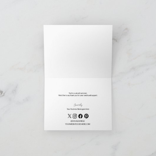 Kundenbewertung Anpassbares Geschäft Dankeskarte (Innenseite)