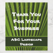 Kundenbewertungs-Unternehmen Green Palm Leaf Weinetikett (Einzelnes Label)