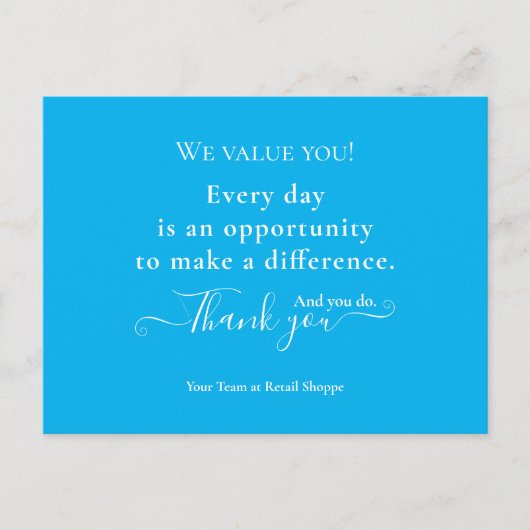 Kundenbewertungsgeschäft Vielen Dank Postkarte (Vorderseite)