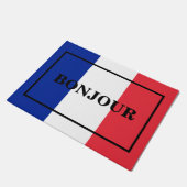 KUNDENBONJOUR-Textentwurf unter der Flagge FRANKRE Fußmatte (Schrägansicht)