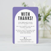 KUNDENDANK IHNEN lila, moderner Bogen Dankeskarte (Stehend Vorderseite)