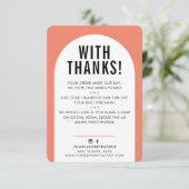 KUNDENDANK IHNEN modernes orangefarbenes Schwarz Dankeskarte (Stehend Vorderseite)