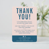 KUNDENDANK IHNEN modernes Rosa Blau Dankeskarte (Stehend Vorderseite)