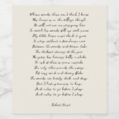 Kundendefiniertes Zitat, Hochzeitswoche, Gedicht Weinetikett (Einzelnes Label)