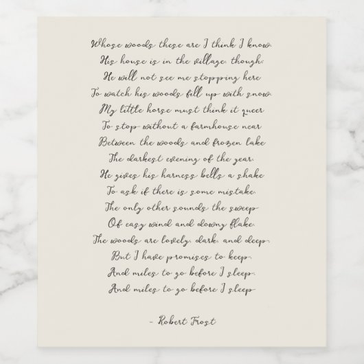 Kundendefiniertes Zitat, Hochzeitswoche, Gedicht Weinetikett (Einzelnes Label)