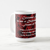 Kundendienst-Geistesverfassung Kaffeetasse (Vorderseite Links)
