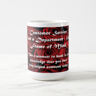 Kundendienst-Geistesverfassung Kaffeetasse