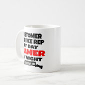 Kundendienstmitarbeiter Gamer Kaffeetasse (Vorderseite Links)