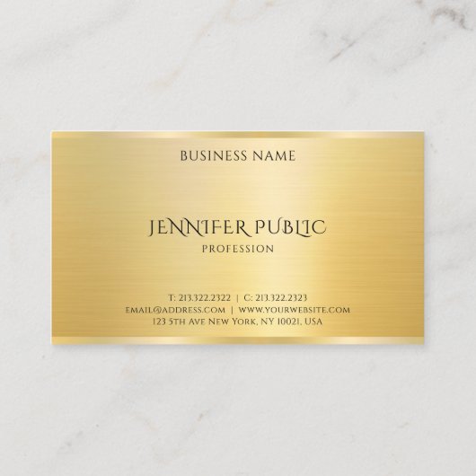 Kundenelegante Vorlage Moderne Imitate Gold Gloss Visitenkarte (Rückseite)