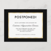 Kundenempfehlung Abendessen "Zurückgestellt schwar Postkarte (Vorderseite)