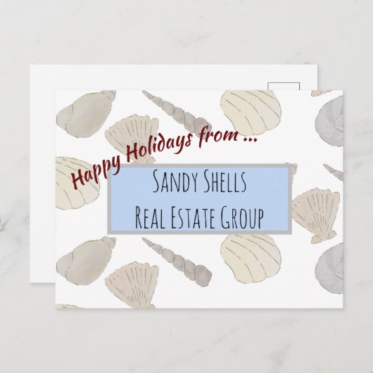 Kundenempfehlung an der Küste Happy Holidays Postkarte (Vorne/Hinten)