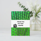 Kundenempfehlung bei Paw Print - Betreuer Dank Postkarte (Stehend Vorderseite)