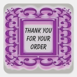 Kundenempfehlung für Bestellung Vielen Dank Quadratischer Aufkleber